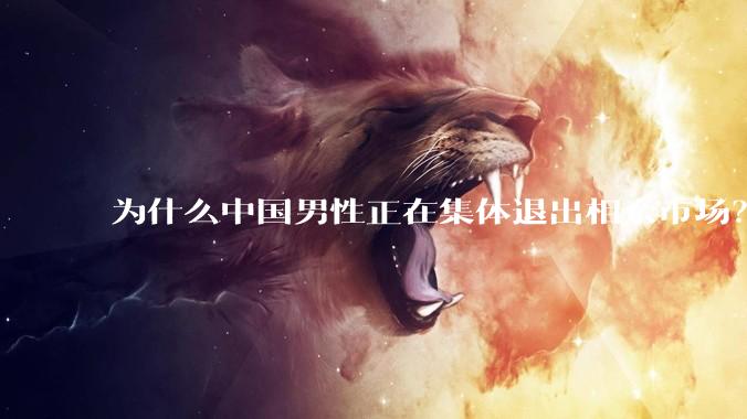 为什么中国男性正在集体退出相亲市场？